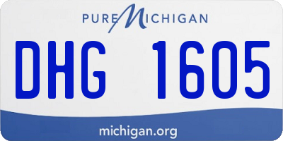 MI license plate DHG1605