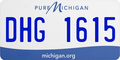 MI license plate DHG1615