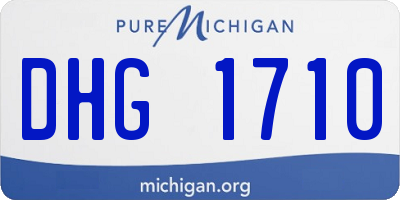 MI license plate DHG1710