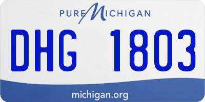 MI license plate DHG1803