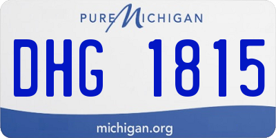 MI license plate DHG1815