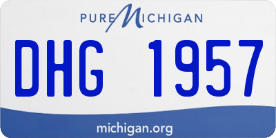 MI license plate DHG1957
