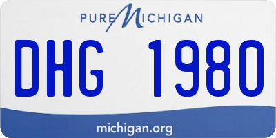 MI license plate DHG1980