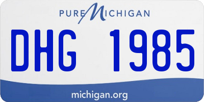 MI license plate DHG1985