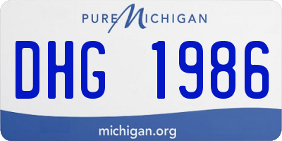 MI license plate DHG1986