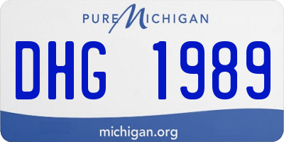 MI license plate DHG1989