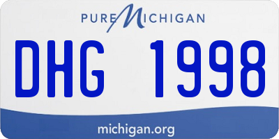 MI license plate DHG1998
