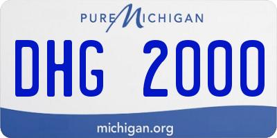 MI license plate DHG2000