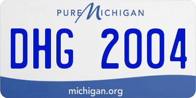 MI license plate DHG2004