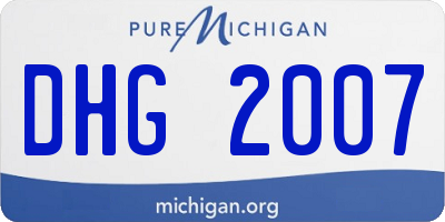 MI license plate DHG2007