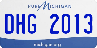 MI license plate DHG2013