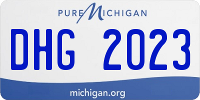 MI license plate DHG2023
