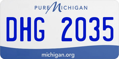 MI license plate DHG2035
