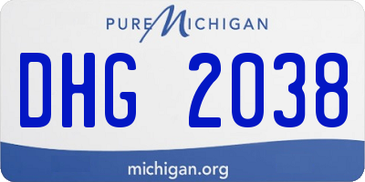 MI license plate DHG2038