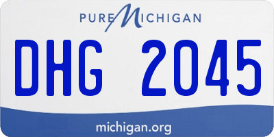 MI license plate DHG2045