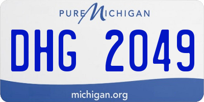 MI license plate DHG2049