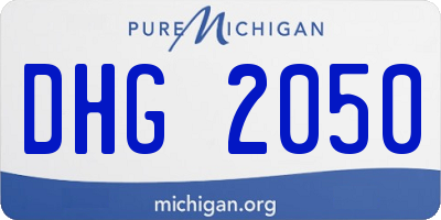 MI license plate DHG2050