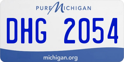 MI license plate DHG2054