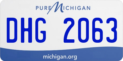 MI license plate DHG2063