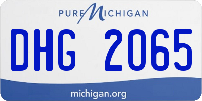 MI license plate DHG2065