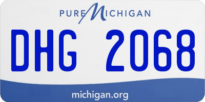 MI license plate DHG2068