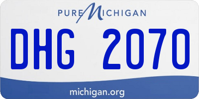 MI license plate DHG2070