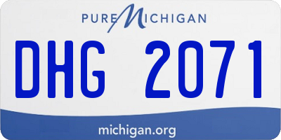 MI license plate DHG2071