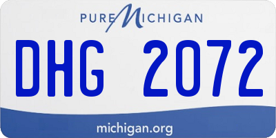 MI license plate DHG2072