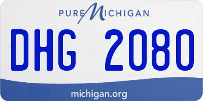 MI license plate DHG2080
