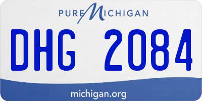 MI license plate DHG2084