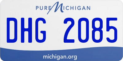 MI license plate DHG2085