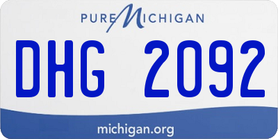 MI license plate DHG2092