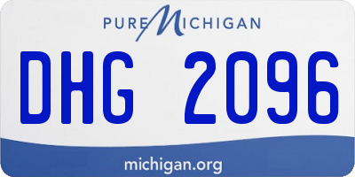 MI license plate DHG2096