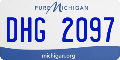 MI license plate DHG2097