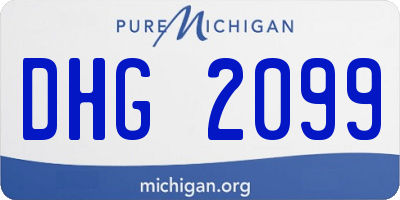 MI license plate DHG2099