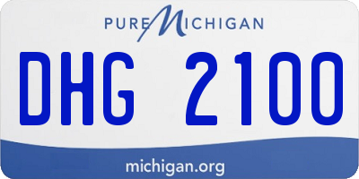 MI license plate DHG2100