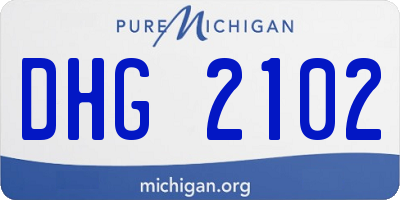MI license plate DHG2102
