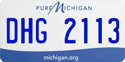 MI license plate DHG2113