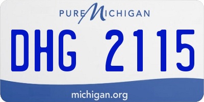 MI license plate DHG2115