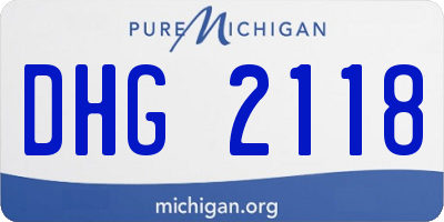 MI license plate DHG2118
