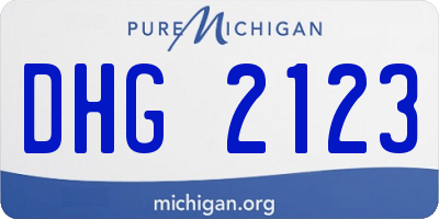 MI license plate DHG2123