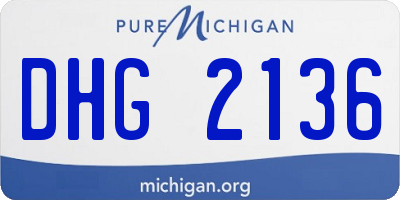 MI license plate DHG2136