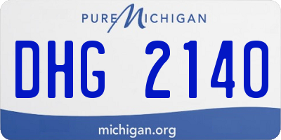MI license plate DHG2140