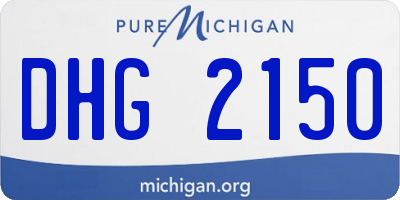 MI license plate DHG2150