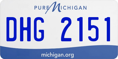 MI license plate DHG2151