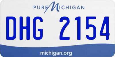 MI license plate DHG2154