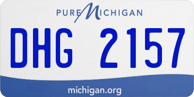 MI license plate DHG2157