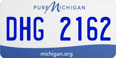 MI license plate DHG2162