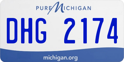 MI license plate DHG2174