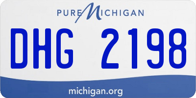 MI license plate DHG2198